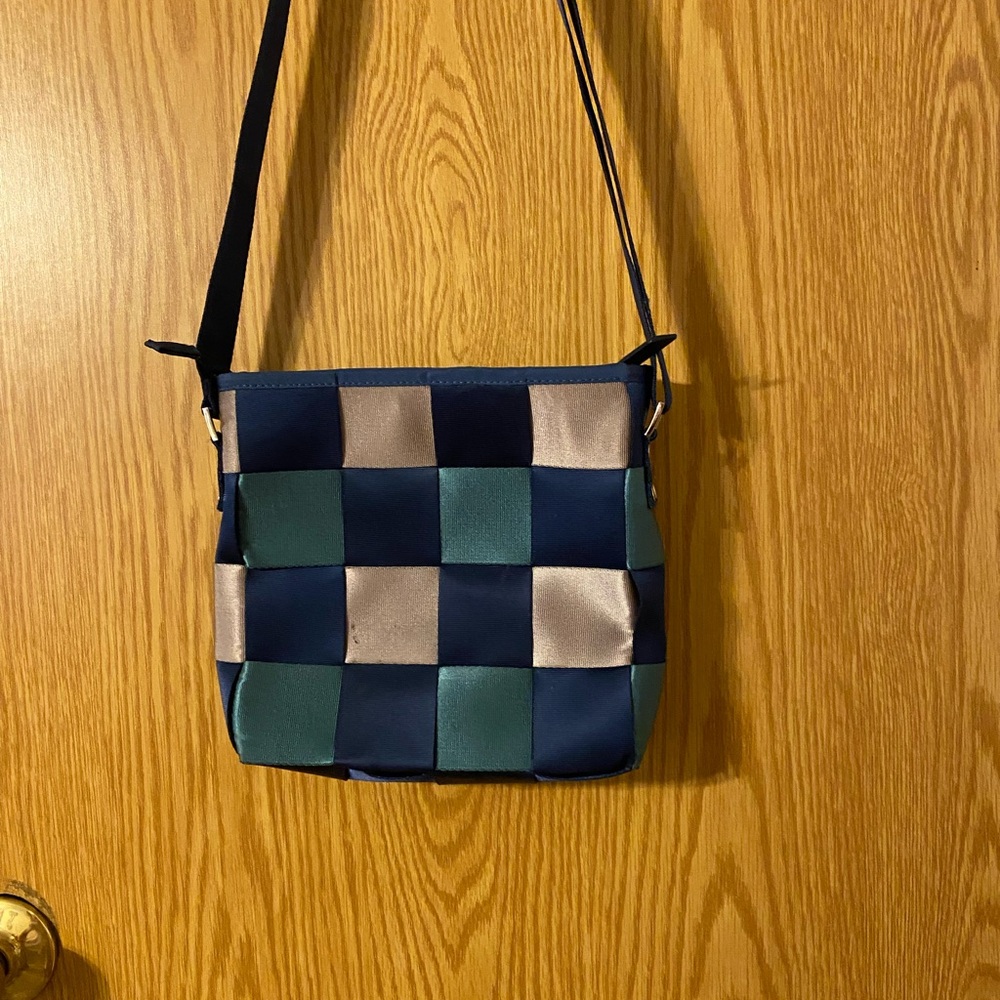 Stylish Blue And Silver Patchwork Shoulder Bag - image 5